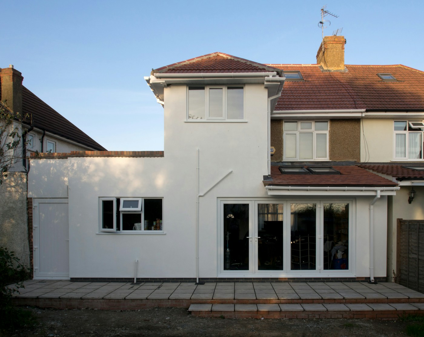 Completed rear extension integrated with the existing family home